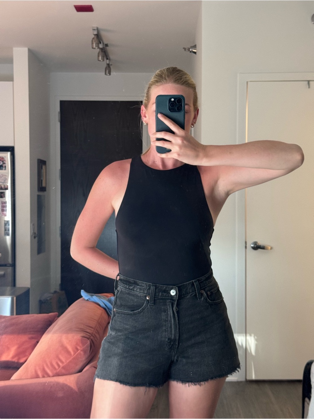 Aritzia Babaton Black High-Neck Bodysuit